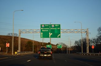 I-291 east at I-90/Mass Pike - Chicopee, MA
