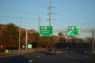 I-291 east at I-90/Mass Pike - Chicopee, MA