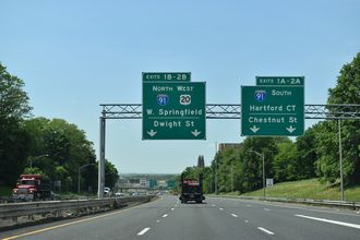 I-291/US 20 west at I-91 - Springfield, MA