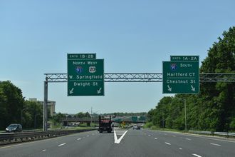 I-291/US 20 west at I-91 - Springfield, MA