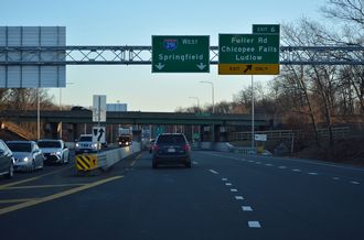 I-291 west at I-90/Mass Pike - Chicopee, MA