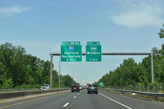 I-291 west at I-91/Route 218 - South Windsor, CT
