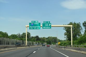 I-291 west at I-91/Route 218 - Windsor, CT