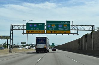 I-94 east at I-80-294/IL 394 - South Holland, IL