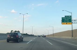 I-294 north at I-94 - Northbrook, IL