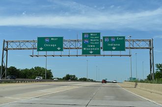 IL 394 north at I-80/94/294 - Lansing, IL