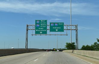 IL 394 north at I-80/94/294 - Lansing, IL
