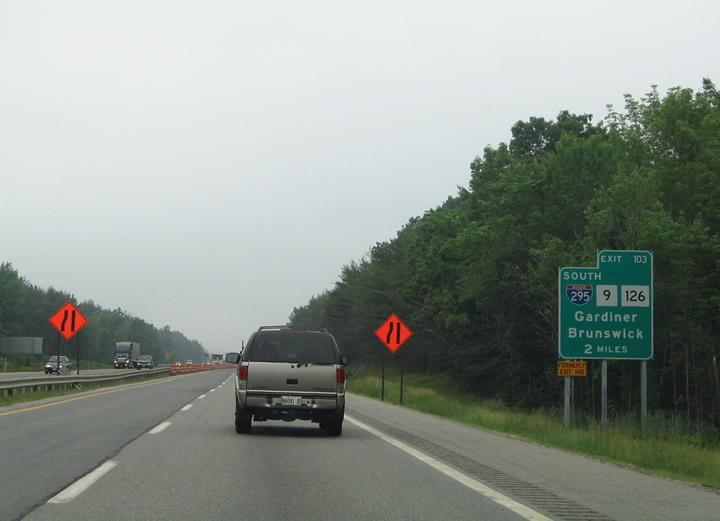 I-95/Maine Tpk south at I-295 - West Gardiner