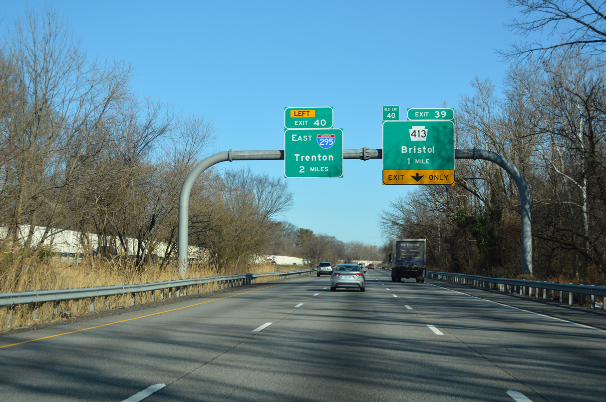 Two miles south of I-295 on I-95 north in Bensalem Township, PA.