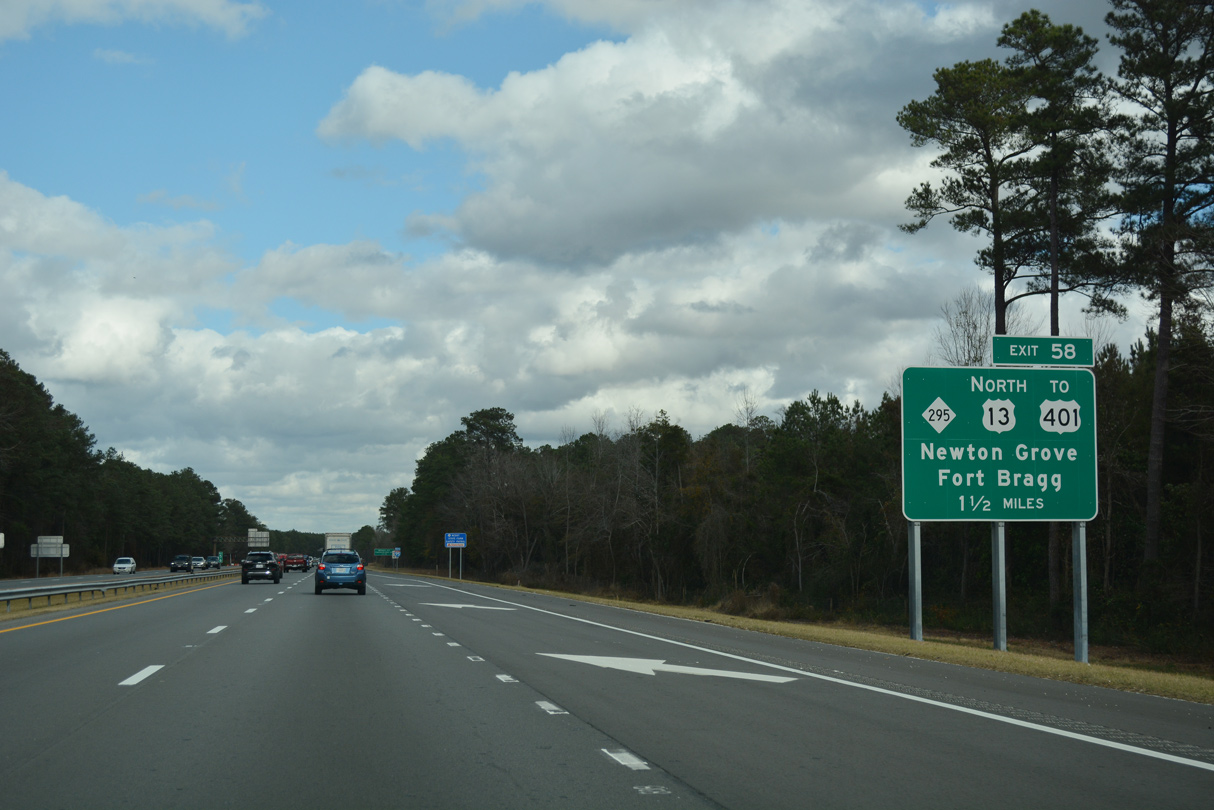 I-95 north at US 13/NC 295 - Eastover