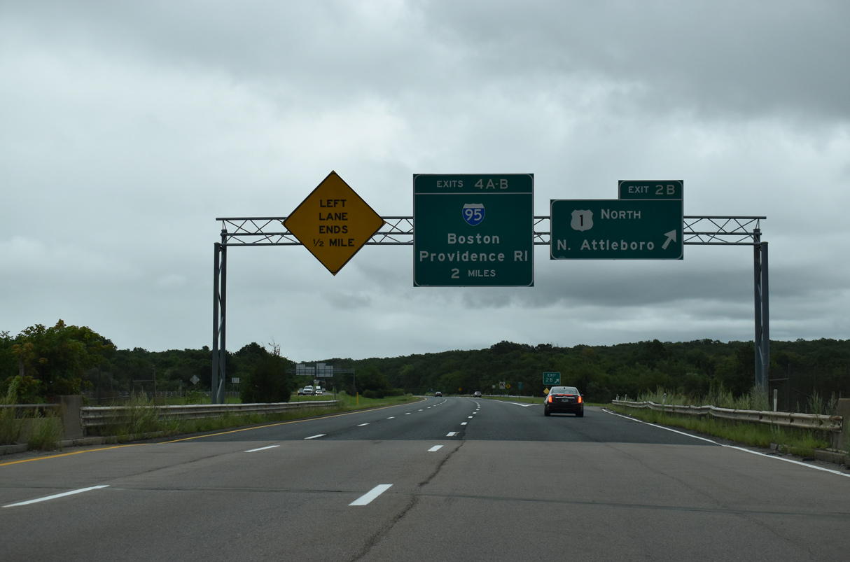 I-295 north at I-95 - Attleboro, MA