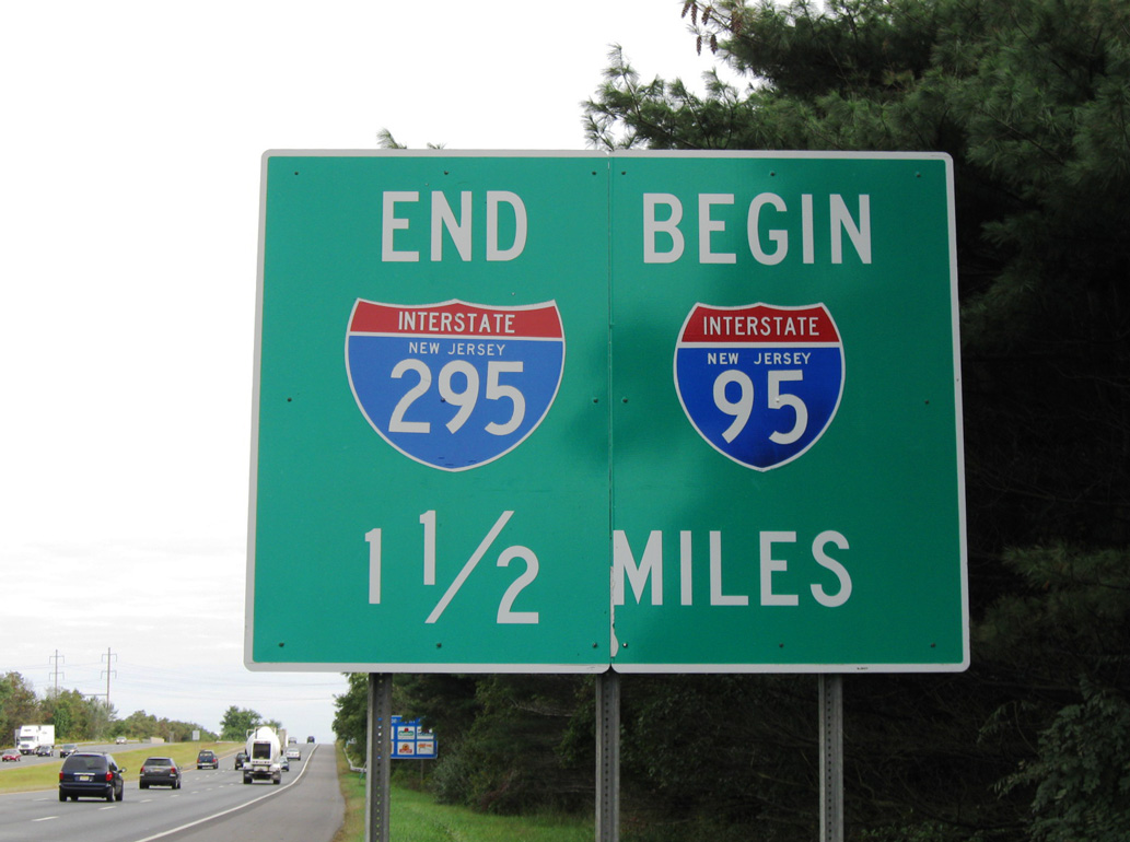 I-295 north at I-95/US 1 - Lawrence Twp, NJ