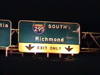 I-295 south at DC Route 295 in 1995