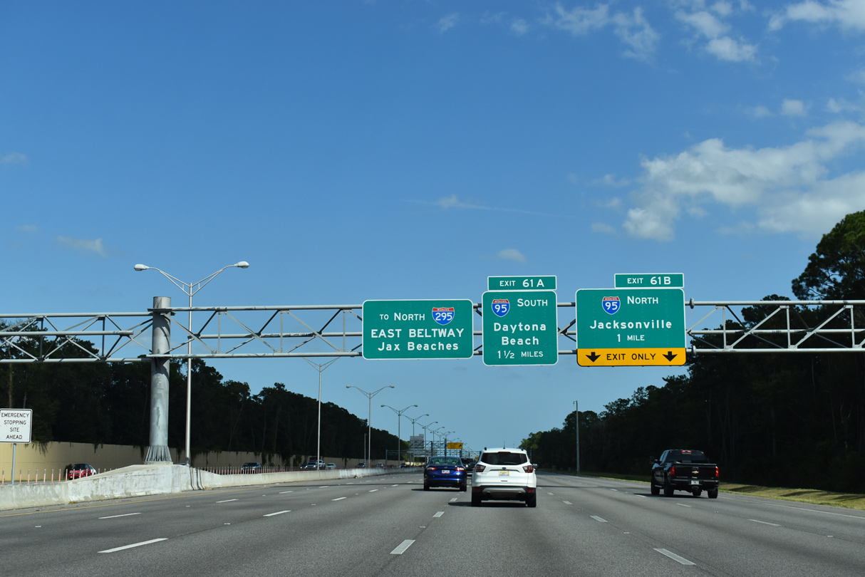 I-295 (West Beltway) one mile ahead of I-95 at Greenland in Jacksonville, FL.