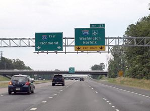 I-64 east at I-295 - Short Pump, VA