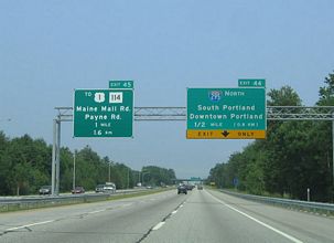 I-95/Maine Tpk north at I-295 - Scarborough