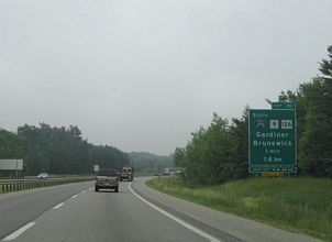 I-95/Maine Tpk south at I-295 - West Gardiner