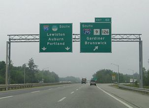 I-95/Maine Tpk south at I-295 - West Gardiner