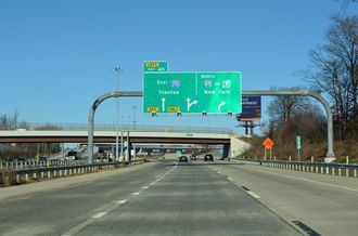 I-95 north at I-295 and the PA Turnpike Interchange at Bristol Twp, PA.