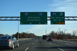 I-95 north at I-295/SR 141 - Newport, DE