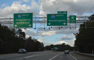 I-95 north at I-295 - Petersburg, VA