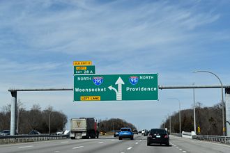 I-95 North at Interstate 295 in Warwick, Rhode Island