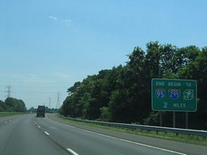 I-95 south at I-295/US 1 - Lawrence Twp, NJ