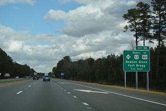 I-95 north at US 13/NC 295 - Eastover