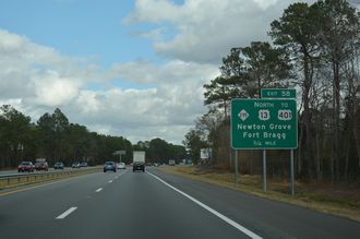 I-95 north at US 13/NC 295 - Eastover