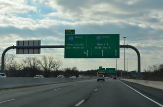 I-95 south at I-295 north to the Delaware Memorial Bridge.