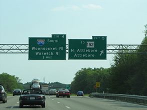 I-95 south at I-295 - Attleboro, MA