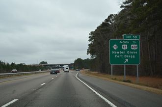I-95 south at US 13/NC 295 - Eastover