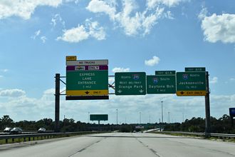 I-295/East Beltway south a half mile ahead of I-95 in Southside Jacksonville.