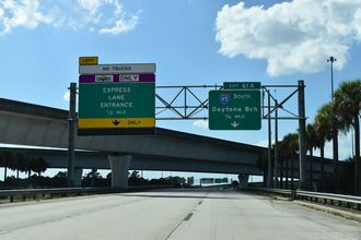 I-295/East Beltway south at I-95 south to Daytona Beach, Florida.