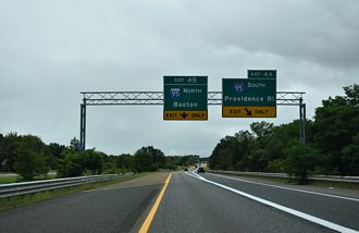 I-295 north at I-95 - Attleboro, MA
