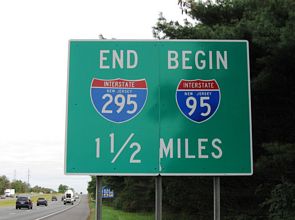 I-295 north at I-95/US 1 - Lawrence Twp, NJ