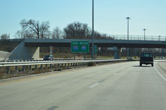 I-295 west ends where I-95 shifts southward from the PA Turnpike in Bristol Township.