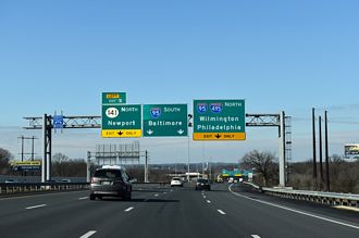 I-295 south at I-495 - Newport, DE