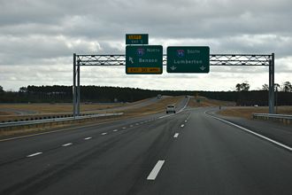 I-295 south at I-95 south to Lumberton, NC