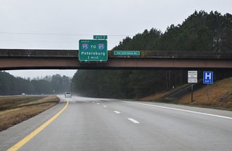 I-295 south at I-95 - Petersburg, VA