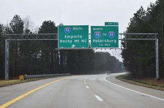 I-295 south at I-95 - Petersburg, VA