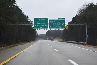 I-295 south at I-95 - Petersburg, VA
