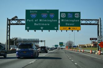 I-295 south at US 13/40 - Farnhurst, DE