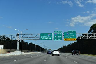 I-295 (West Beltway) one mile ahead of I-95 at Greenland in Jacksonville, FL.