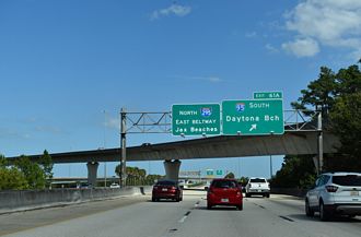 I-295 (West Beltway) south becomes northbound on the East Beltway around Jacksonville, FL.