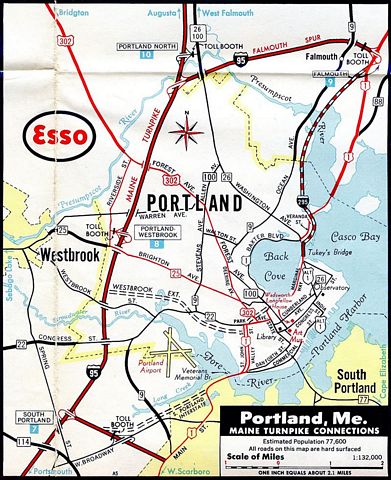 1961 map of Portland, Maine