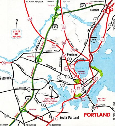 1970 map of Portland, Maine