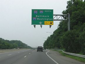 MD 210 north at I-95/295/495 - Oxon Hill