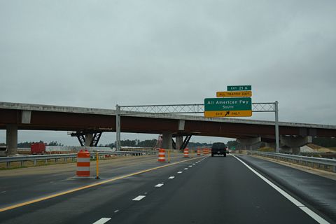 NC 295 south at All American Freeway - Fayetteville