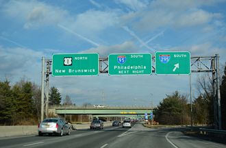 US 1 north at I-95/295 - Lawrence Twp, NJ